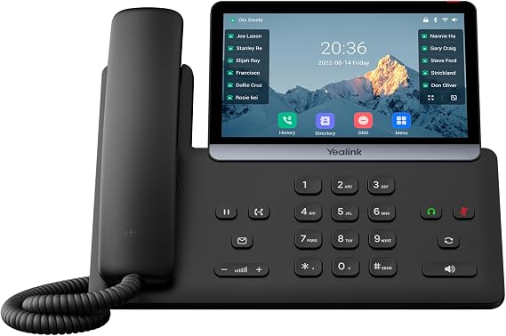 Yealink SIP-T87W 1301227 - Wi-Fi IP Phone - 16 SIP Accounts - 7-inch Color Multi-Point Touch Screen - Dual-Port Gigabit Ethernet, PoE, Power Adapter Not Included