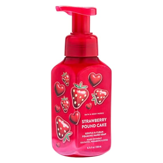 Bath & Body Works Strawberry Pound Cake Gentle Foaming Hand Soap 8.75 oz (Strawberry Pound Cake)