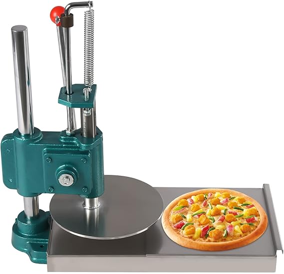 Manual Pizza Dough Press Machine,Pizza Press Tortilla Press,Stainless Steel Dough Presser with Adjustable Thickness for Commercial Home Use (9.5in)
