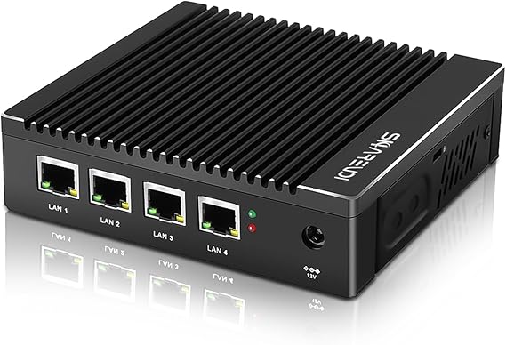 Firewall Micro Appliance 4 x In-tel i225 2.5Gbe NICs In-tel Pentium N3700 4 Cores/4 Threads SSD Dual HDMI/USB3.0/RS232 COM AES NI Compatible with OPNsense (8 G 128 G/COM)