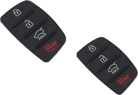 4 Button Rubber Pad Remote Key Fob Outer Cover Replacement for Hyundai Sonata SUV, 2 pcs