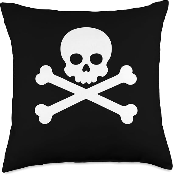 Skull and Crossbones Throw Pillow
