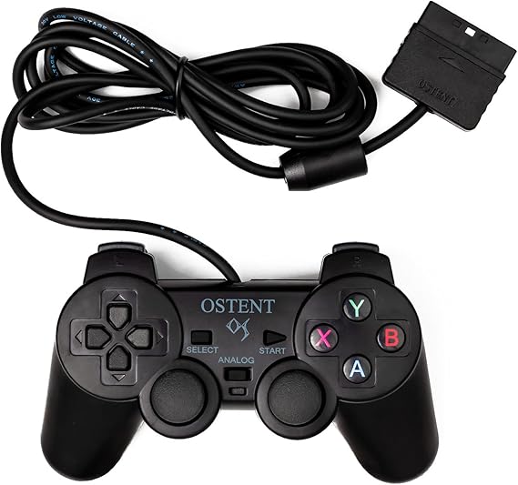 OSTENT Wired Analog Controller Gamepad Joystick Joypad for Sony Playstation PS2 PS1 PS One PSX Console Dual Shock Vibration Video Games