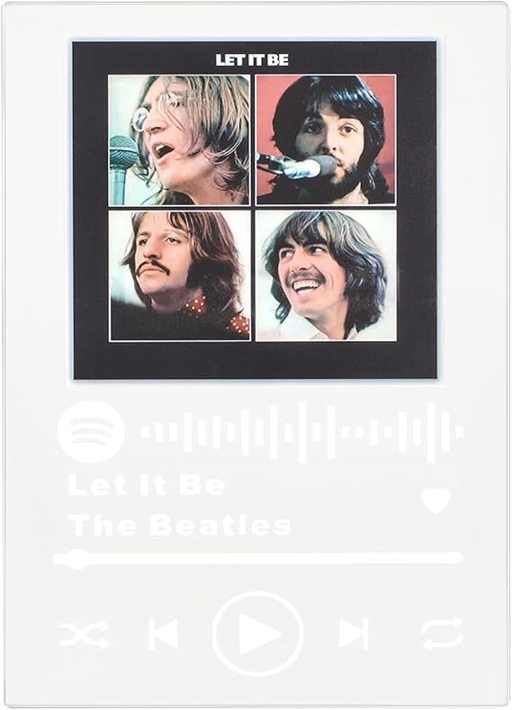 Custom Personalised Photo Spotify Plaque Personalised Acrylic Song Album Cover,Customised Spotify Music,Spotify Plaque (White Text,10 X 15 cm)