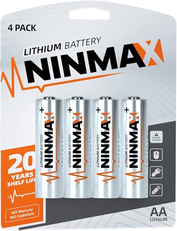 Lithium AA Batteries 4 Pack, 3500mAh 1.5V Longest Lasting Double A Battery for High-Tech DevicesNon-Rechargeable