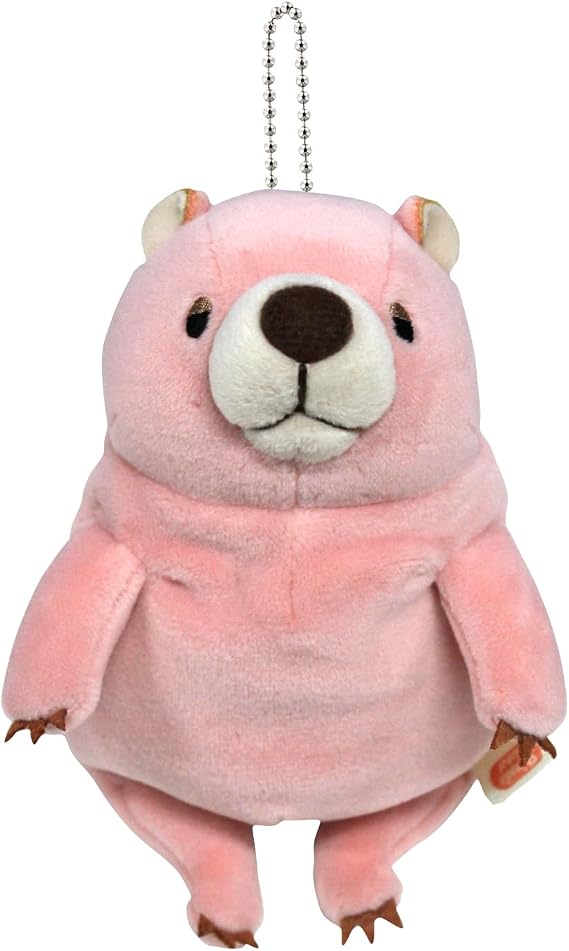 Shinada Global Mochi Series MOKU-0088P Mochi Bear Plushie, Stuffed Animal, 2.8 x 2 x 5.5 inches 7 x 5 x 14 cm, Mini, Pink
