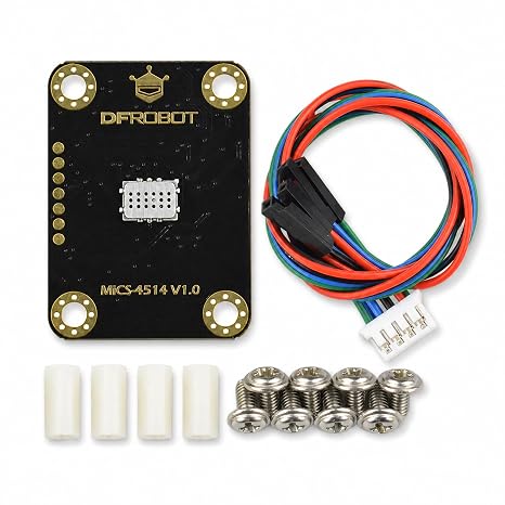 Gravity: MiCS-4514 Multi-Gas Sensor Module for Arduino / ESP32 / Raspberry Pi | I2C MEMS Air Quality Sensor Detects CO NO2 NH3 Alcohol H2 CH4 | Built-in Algorithm ppm Output for DIY IoT Projects