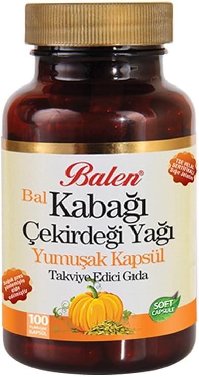 Balen Bal Kabağı Çekirdeği Yağı 100 Kapsül X 1380 Mg Kabak Çekirdeği Yağı Kapsülü Blkbkk