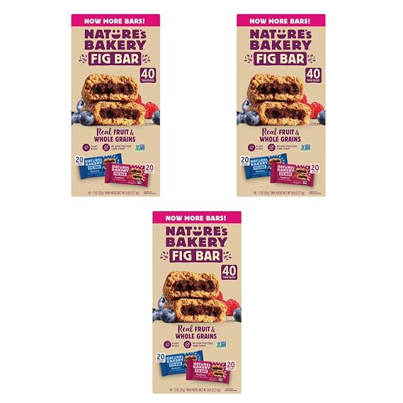 KD Chocolates Natures Bakery Fig Bar, Variety Pack, 2 oz, 40 ct