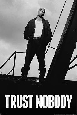 Tupac & 2Pac Posters - Trust Nobody Quote, 90s Hip Hop Rapper Wall Art, 12x18