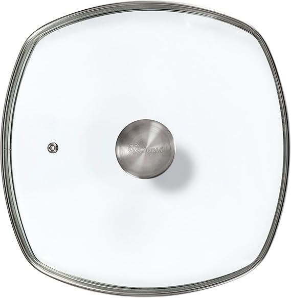 9.7-Inch Glass Lid for Victoria Square 10-Inch Square Skillet or Pan, Custom Made for Only Victoria Brand, Internal Diameter 9.7-Inch, External Diameter 10 Inch