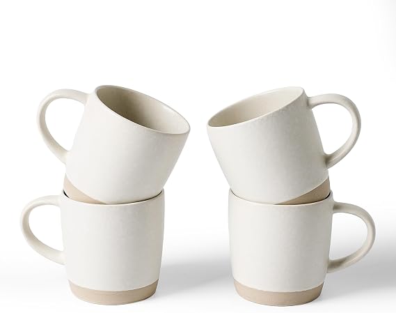 famiware Coffee Mugs Set of 4, Milkyway 13 oz Ceramic Cup Set with Handle