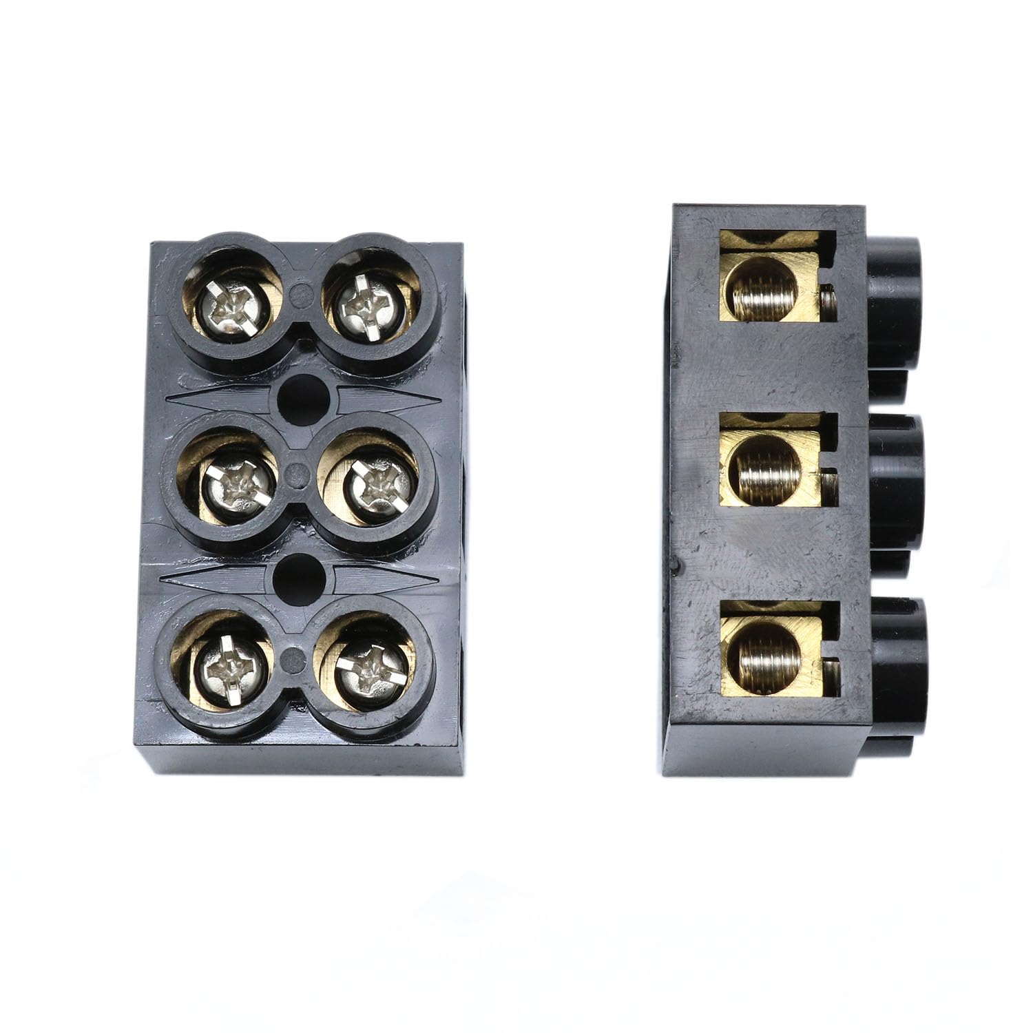 Meuey Lyot-500V 60A 3 Position Double Row Screw Terminal Block Double Row Electrical Barrier panel-2pcs