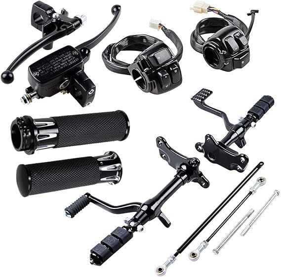 1" Hand Grips Handlebar Control Switch Clutch Lever Hydraulic Brake Master Cylinder Forward Controls Peg Levers Linkage Kits Compatible with 1996-2003 Harley Sportster XL 883 1200