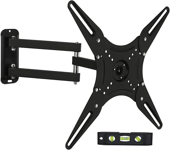 Mount-It TV Wall Mount Full Motion LCD, LED 4K TV Swivel Bracket for 23-55 inch Screen Size, Compatible with VESA 400x400, 66 lbs Capacity (MI-2065L), Black