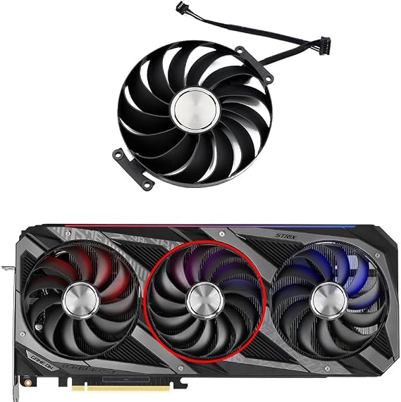 95mm CF1010U12D Graphics Card Fan Replacement for ASUS for Rog for Strix RTX 3060 3070 3080 Ti 3090 Gaming GPU Cooler RX 6700(B Fan)