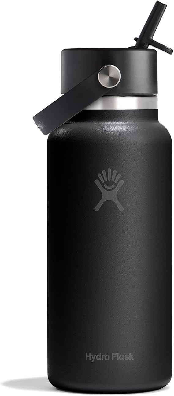 Hydro Flask – Wide Flex Straw Cap 946 ml (32 oz) Bottle, Black