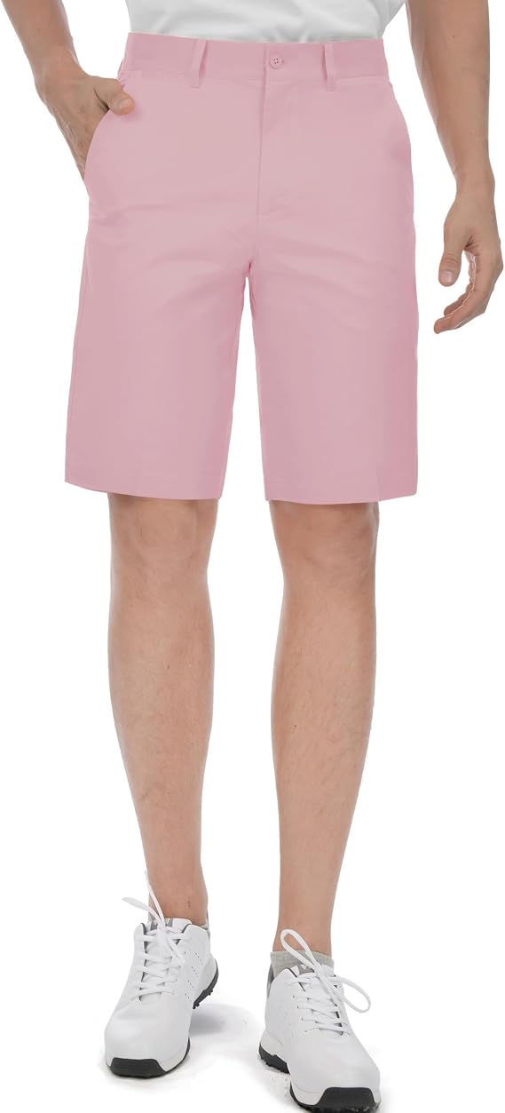 Bakery Men's Golf Shorts Stretch Quick Dry Flat Front Tech Performance Chino Shorts Size 42 Pink
