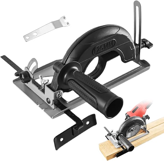 Angle Grinder Base Bracket, Angle Grinder Stand 45 Degree Adjustable Precise Cutting Stand for Angle Grinder Accessories Angle Grinding Fixed Holder with Guide Ruler for 100-125 Machine