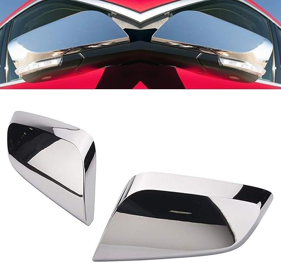 Chrome Top Half 2pcs Door Mirror Overlay Covers Compatible with 2014-2020 Impala