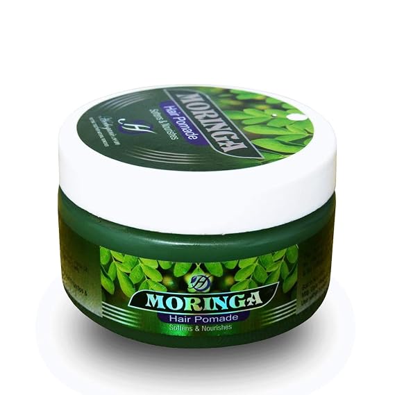 HERBOGANIC Moringa Hair Pomade | Moisturizer for Damaged & Dry Hair & Scalp | Strong Hold Natural Pomade | Easy to Use & Wash