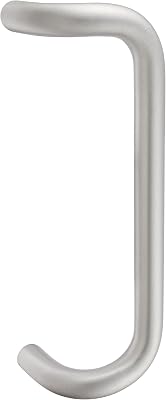 Rockwood BF158.28 Aluminum 90-Degree Offset Door Pull, 1 Diameter x 12 Center-to-Center, Through Bolt Mounting for 1-34 Door, Clear Anodized Finish