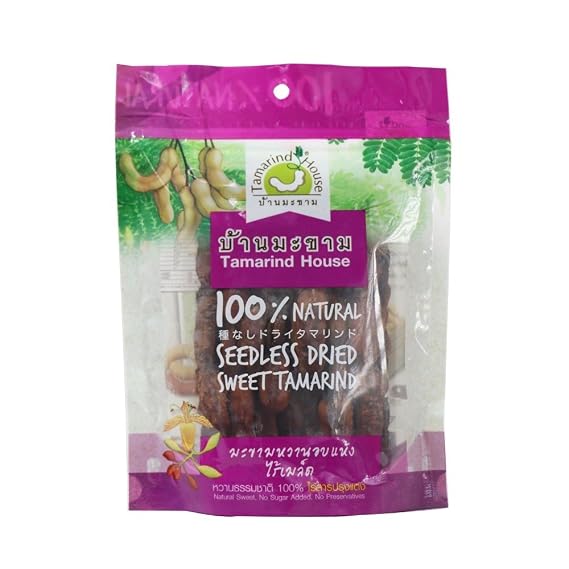 Seedless Dried Sweet Tamarind Snack Natural Real Herbal Fruit Net Wt 90 G ( 3.17 Oz) Tamarind-house Brand X 2 Bags