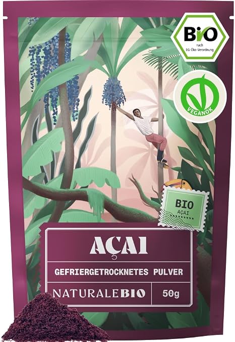 NaturaleBio Organic Acai Powder Freeze-Dried Superfood