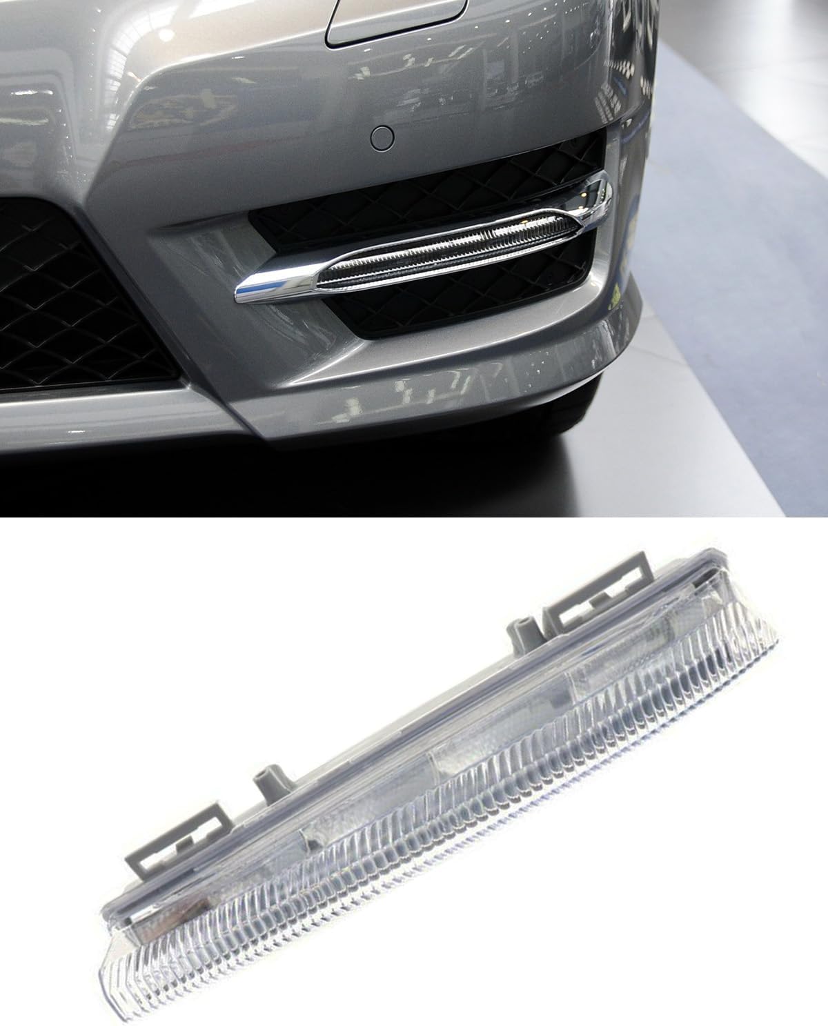 KKTR-CAR LED Daytime Running Lights & Replacement DRL Fog Lamp Kit Compatible with M-ercedes B-enz W204 C-Class 2011-2014, W212 E-Class 2011-2014, W207 E-Coupe 2011-2013 Left-OE#2049068900