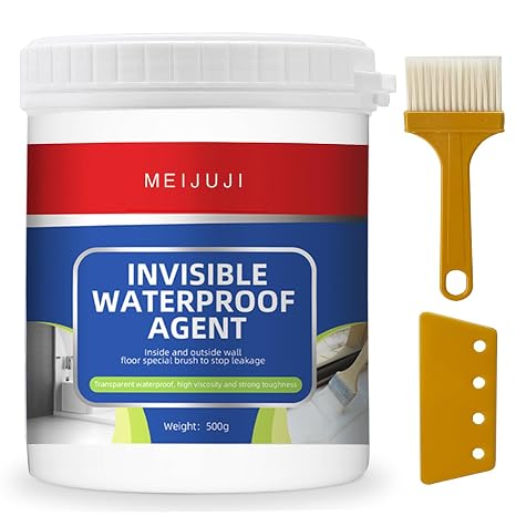 Transparent Waterproof Coating, Invisible Waterproof Leak Repair Agent for Roofs, Walls, and Garden, Water-Based Clear Sealant for Indoor & Outdoor, 17 Oz/500g