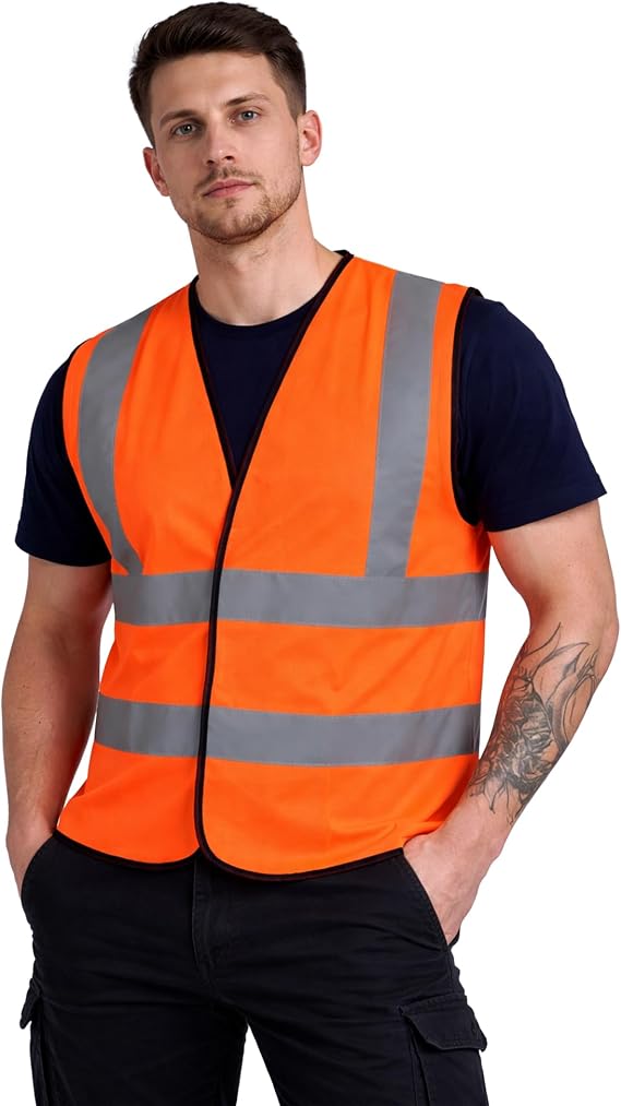 Hi Viz Vis Vest Hook & Loop High Visibility Reflective Waterproof Workwear Security Safety Wear Warm Gilet Waistcoat Waist Coat Vest