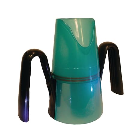 Sammons Preston Rije Dysphagia Cup, Glass for Controlled Portions or Sips from Open Cup or Straw, Stable Grip Cup, Two Handles Provides Secure Grip, Dishwasher Safe Device Helps User Swallow Drinks