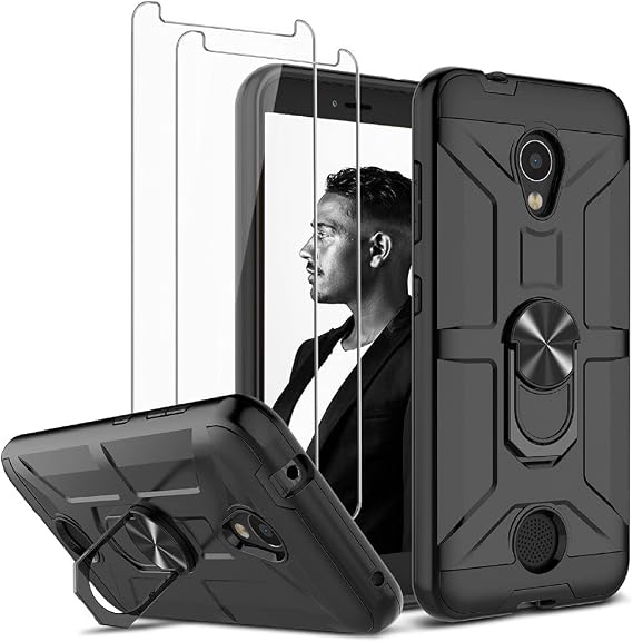 Jeylly for Coolpad Legacy S/SR Case with [2 Pack] Screen Protector, Black