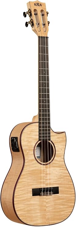 KALA KA-ASFM-B-CE - All Solid Flame Maple Cutaway Baritone Ukulele with EQ & Bag
