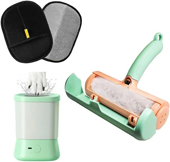 Electric Dog Paw Cleaner for Dogs,2 Speeds Automatic Dog Foot Paw Washer for Small Medium to Large Cat Dog Pet (Green)