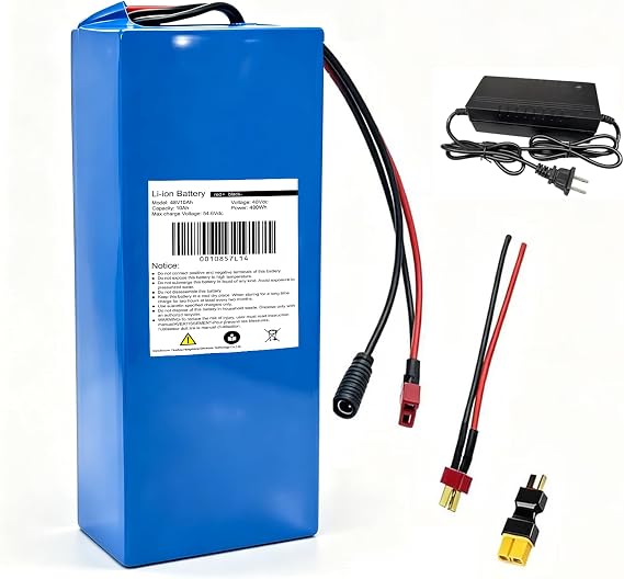 48V Ebike Battery 10Ah Lithium Battery Pack with 20A BMS & XT60 Connector/T-Plug, Compatible with 200-1500W E-Bikes, Scooters, ATVs, Motorcycles and Other DIY Projects (UL Certificated)