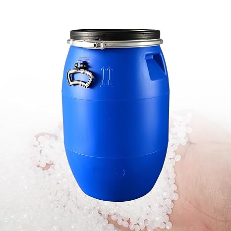 Blue Food Grade Plastic Barrel Water Drum Plastic Barrel with Lid for Fermentation,Shipping,Air Tight Industrial Storage Container(50L)