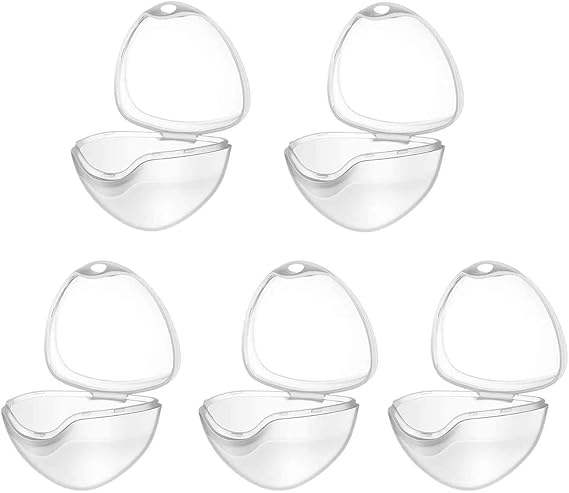 Dummy 5Pcs Transparent Pacifier Case and Holder Box - BPA-Free Nipple Shield for Travel and Home