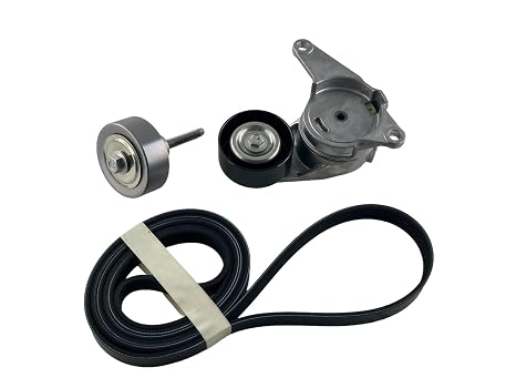 38397 Serpentine Belt Kit with Tensioner & Idler Pulley Compatible with Chevy Equinox Traverse Buick Enclave Lacrosse GMC Acadia Terrain Cadillac XTS SRX Replaces:12610680 12626644 6K938