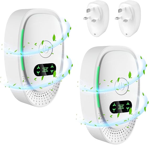 Air Purifier for Bedroom Smokers, 2-Pack Plug-In Negative Ion Air Purifier, Portable Mini Ioniser for Home, Quiet Odour Remover for Pets, Toilets, Offices, Rooms