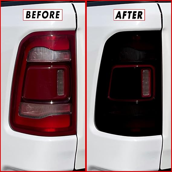 SlickMod PreCut Vinyl Smoke Tint for 2019-2022 Dodge Ram 1500 Tail Light (1. Taillight w/Sensor, 20% Dark Smoke)