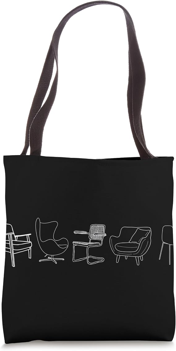 Midcentury Modern Chairs Eames Knoll Interior Designers Dark Tote Bag
