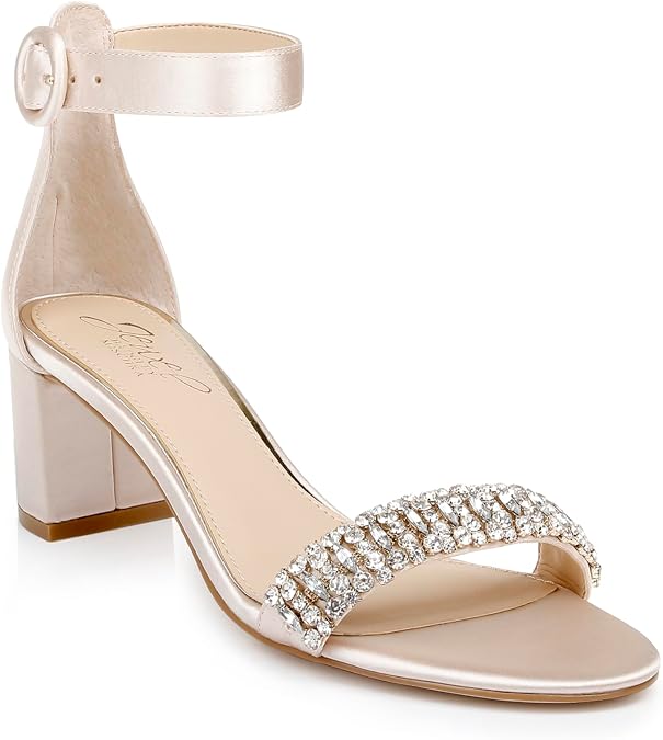 Jewel Badgley Mischka James Ankle Strap Block Heel