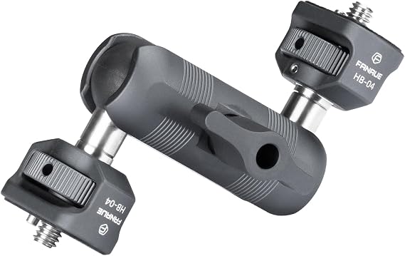 FANAUE Mini Articulating Arm Mount Camera Accessories Compatible with 1/4"-20 to 1/4"-20 Connectors (with Locating Pins) Aluminum-Built Arm Offers Flexibility Connectors