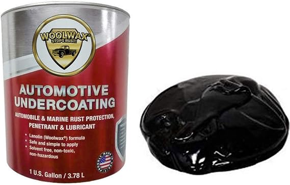 Woolwax One Gallon Auto Truck Undercoating Corrosion Inhibitor Thick Fluid Coating Long Lasting Resists Wash-off Film Barrier Protects For 2 Years and More. BLACK