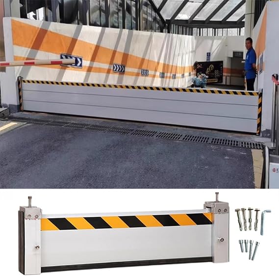 Aluminum Flood Barrier, 3/4/5/6/7/8/9/10/11/12/13/14/15/16ft Garage Weatherproof Flood Protection Aluminum Baffle Safety Reusable Anti Water Protection Control Barriers, Easy Assembly(H 0.6ft(