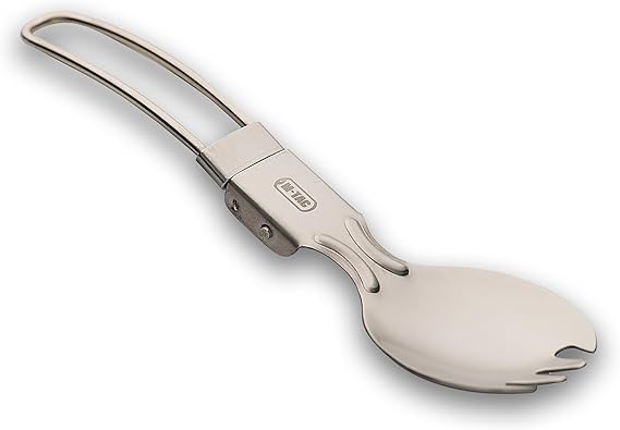M-Tac Stainless Steel Folding Spork Tactical Spoon Fork Combo for Camping, Hiking, Backpacking, EDC & Outdoor Survival