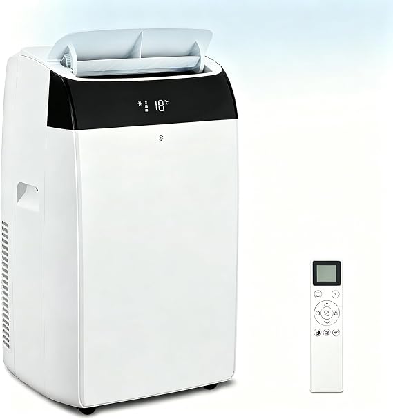 14000 BTU Portable Air Conditioners with Remote Control, 3-in-1 Free Standing Cooling AC Unit with Fan & Dehumidifier, Cools Room up to 750 sq.ft,Sleep Mode,3 Speed,Auto Swing,24H Timer
