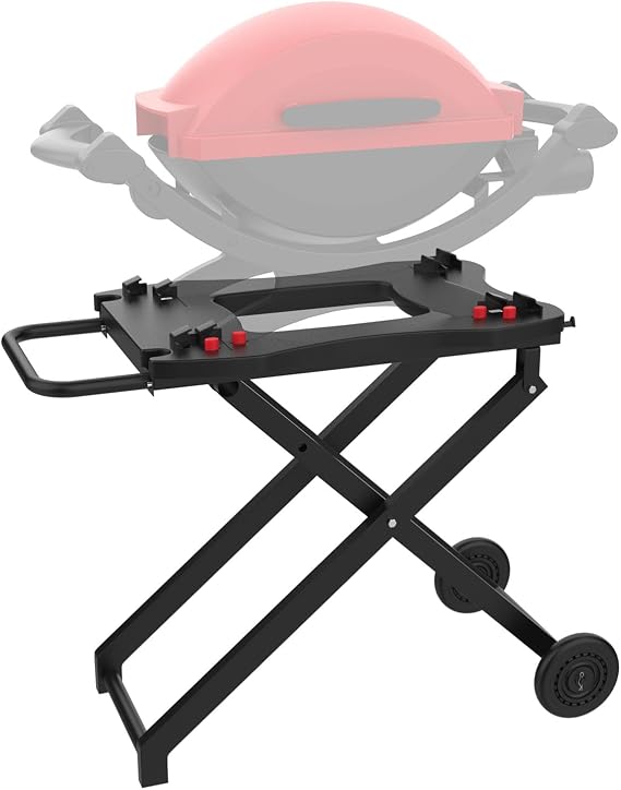Portable Grill Cart for Weber Q100 Q1000 Q120 Q200 Q2000 Q2200 Series | Grill Stand for Weber Q1400 Q2400 Electric Grills, Replace for Weber Q Portable Cart