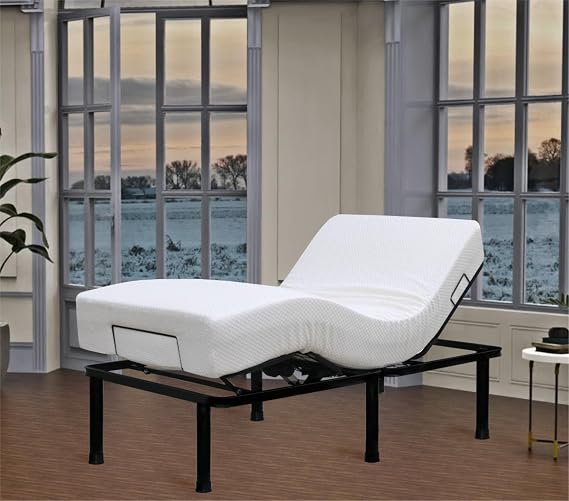 Adjustable Bed Frame Full Metal Frame Bears 705 lbs Head and Legs Can Lift Independently, Zero Gravity Prevents Snoring and Acid Reflux Black Quick Installation Twin XL (Twin XL)